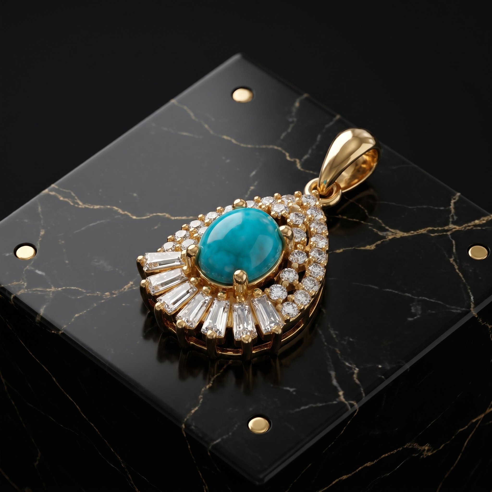 گردنبند زنانه فیروزه نیشابور مدل M1172